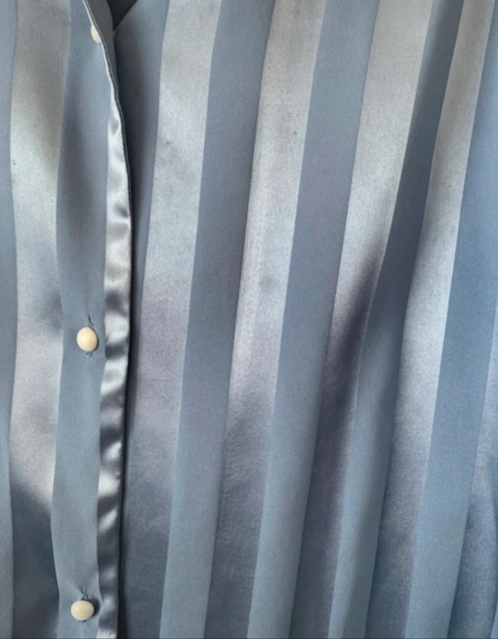 Blue Satin Stripe Blouse for Women - Size 2XL Curve – photo 5